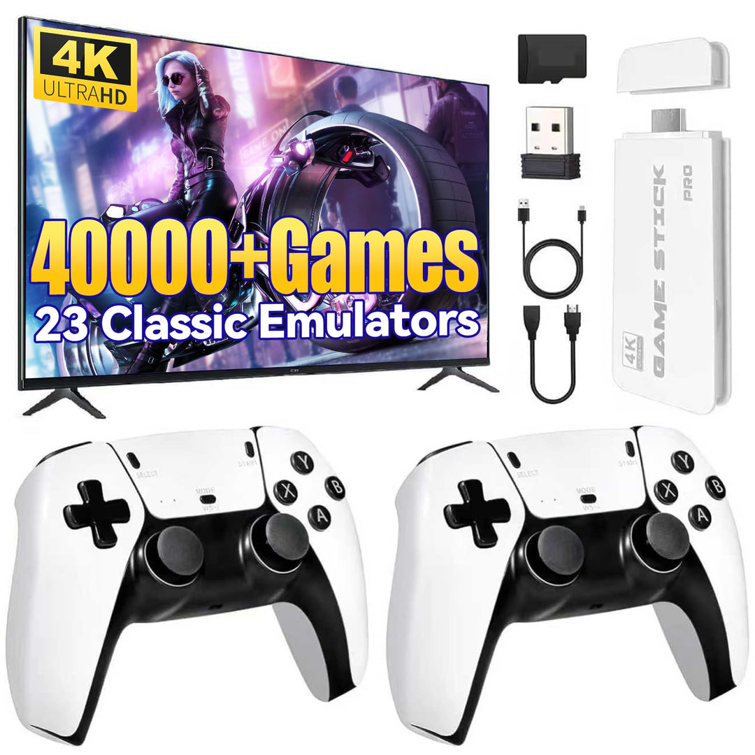 Retro-Spielkonsole 4K HDMI mit über 40.000 Spielen, 23 Emulatoren, Plug-and-Play, Dual-2,4-GHz-Funkc