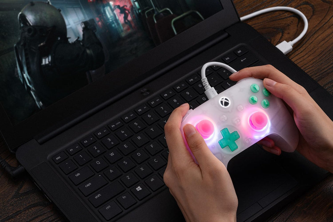 8Bitdo Ultimate Mini Wired Controller for Xbox with RGB Lighting Fire Ring, Hall Effect Joysticks an