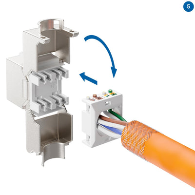 deleyCON 12x CAT6a MINI Keystone Jack Modul Patchkabel Netzwerkkabel Verbinder 30 mm (3 cm) Lang STP