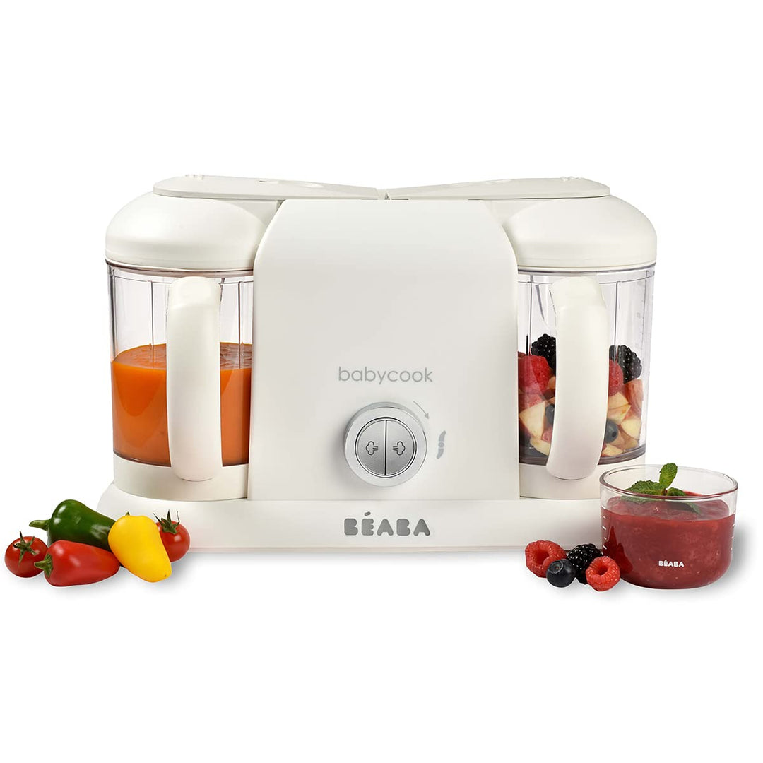 BÉABA - Babycook Duo - 4 in 1 Babynahrungszubereiter - Schonender Dampfgarer - Schnelles Dampfgaren