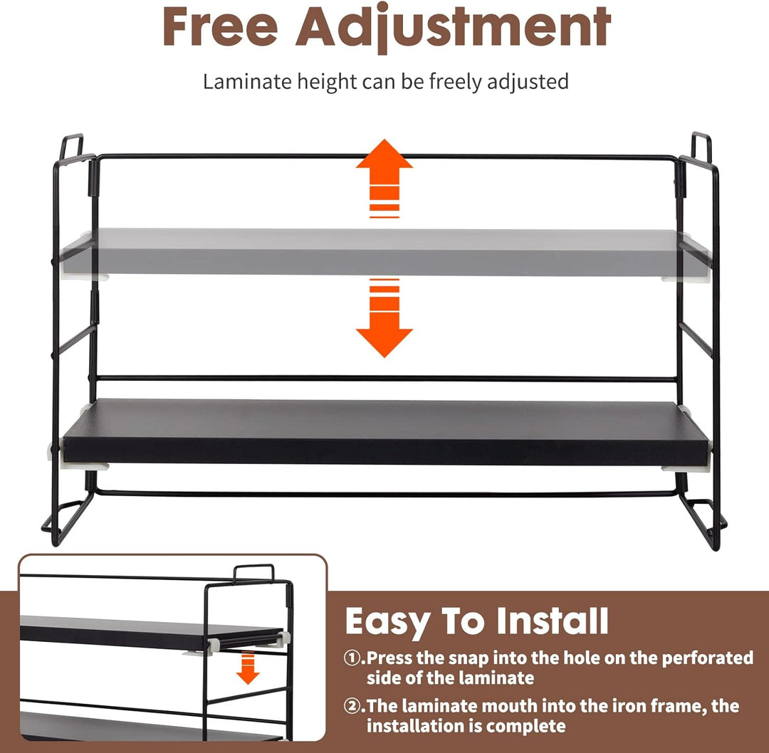 powerking Schreibtisch Regal Organizer, 2-Tier Desktop Regale, justierbare Bücherregal Speicher Rack