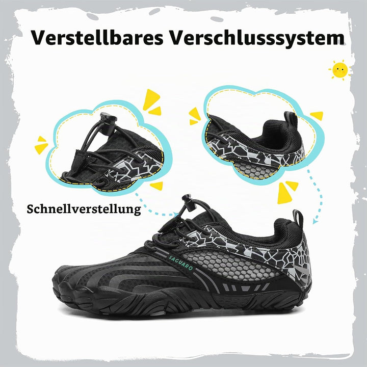 SAGUARO Jungen Mädchen Barfussschuhe Atmungsaktiv Badeschuhe für Kinder Gr.24-36 24 EU Schwarz, 24 E