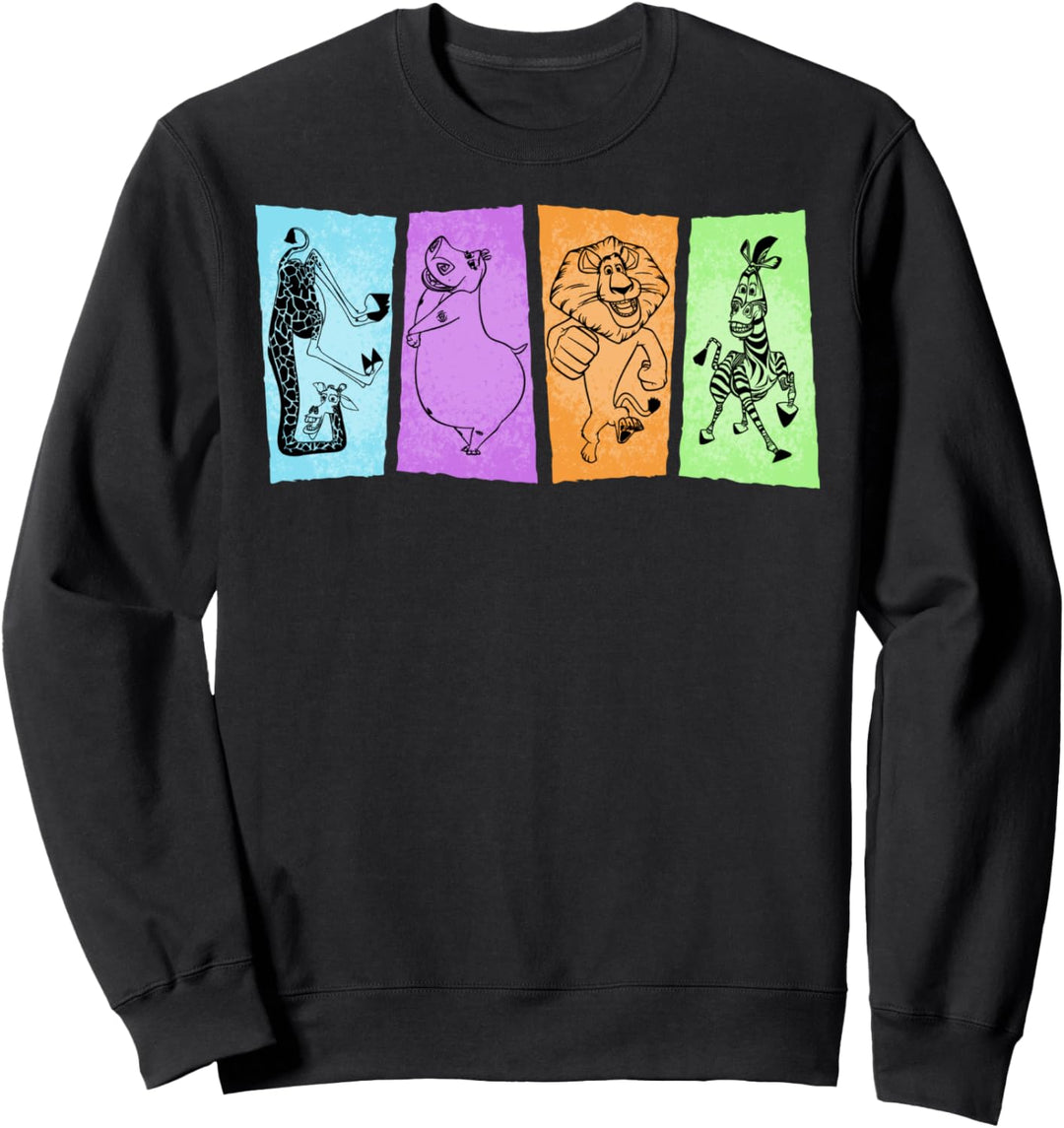 Madagascar Group Shot Panel Lineup Poster Sweatshirt