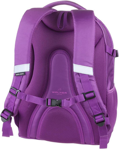 Walker 42041-053 - Schulrucksack Fame 2.0 "Uni Plum" mit 2 Fächern, Vorderfach mit Organizer, Seiten