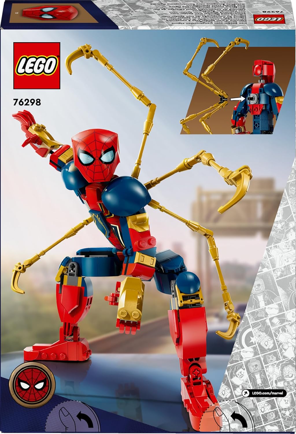 LEGO Marvel Iron Spider-Man Baufigur, Superhelden-Actionspielzeug für Kinder ab 8 Jahren, Jungen & M