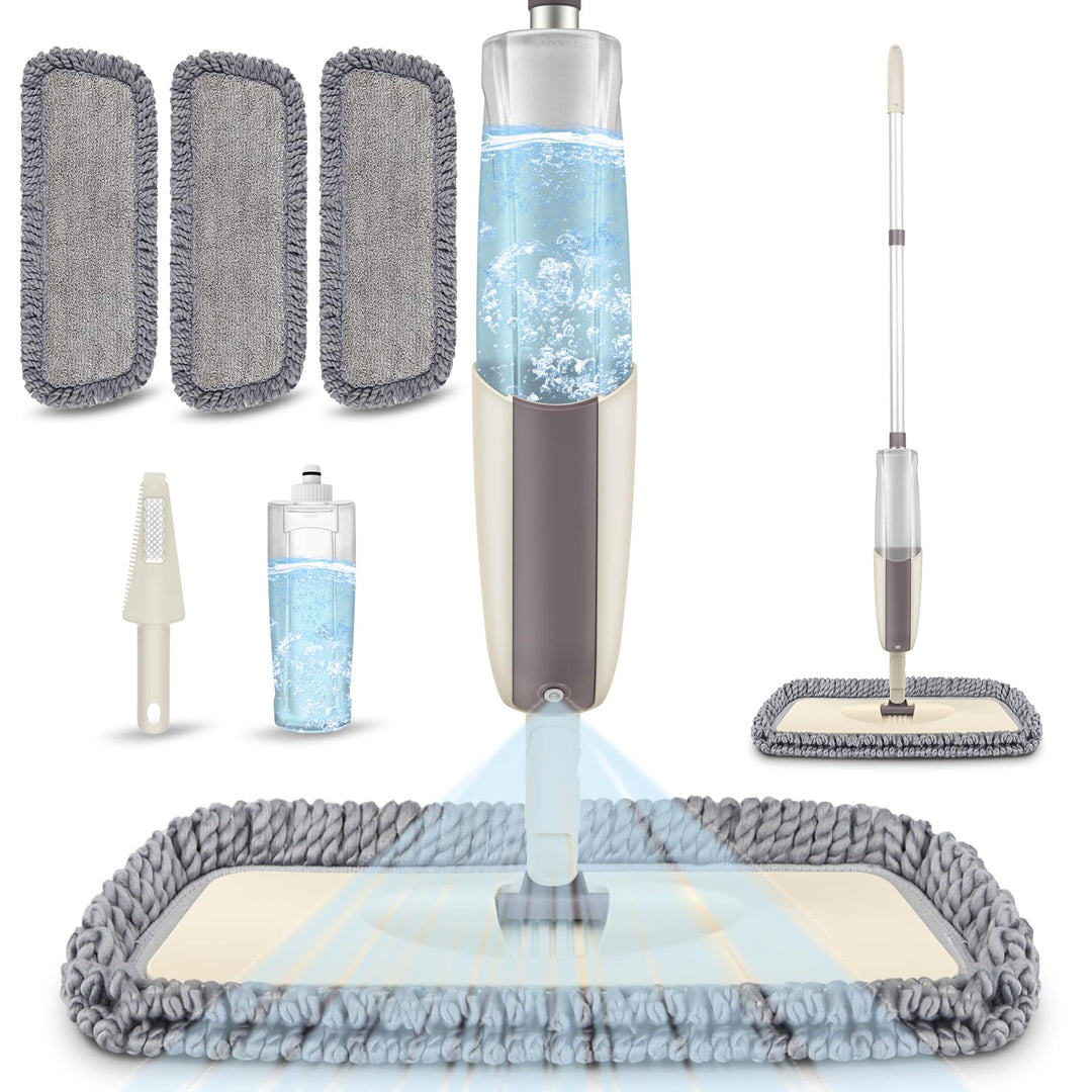 Sprühwischer Bodenwischer Wischer mit Sprühfunktion, MEXERRIS Spray Mop 360 Grad Rotierender Wischmo