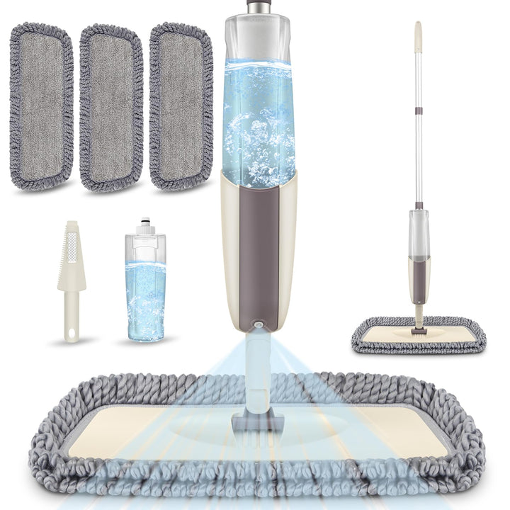Sprühwischer Bodenwischer Wischer mit Sprühfunktion, MEXERRIS Spray Mop 360 Grad Rotierender Wischmo