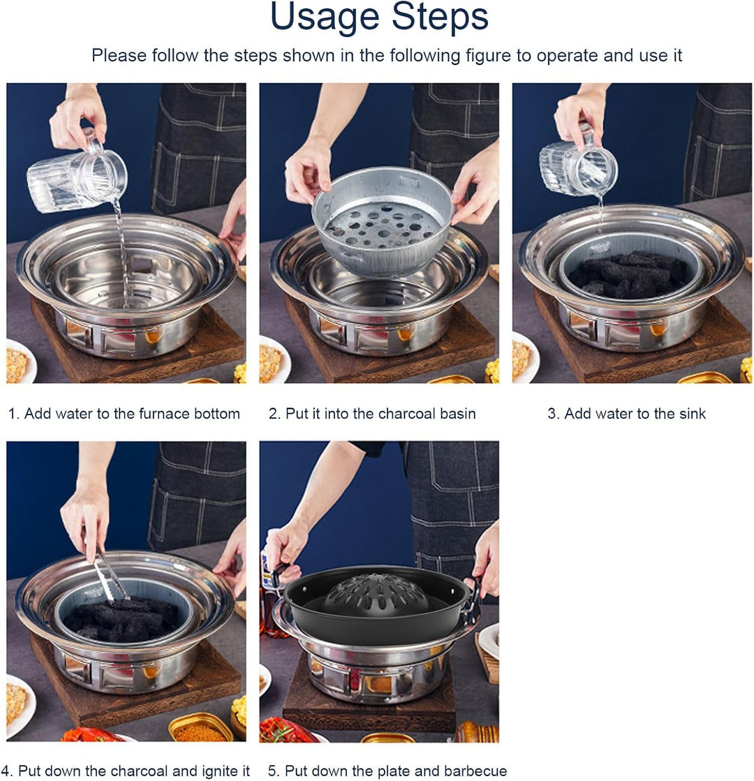 Thai BBQ Grillpfanne, 2-in-1, antihaftbeschichtet, gleichmässige Erwärmung, Aluminium-Hot Pot Grill,