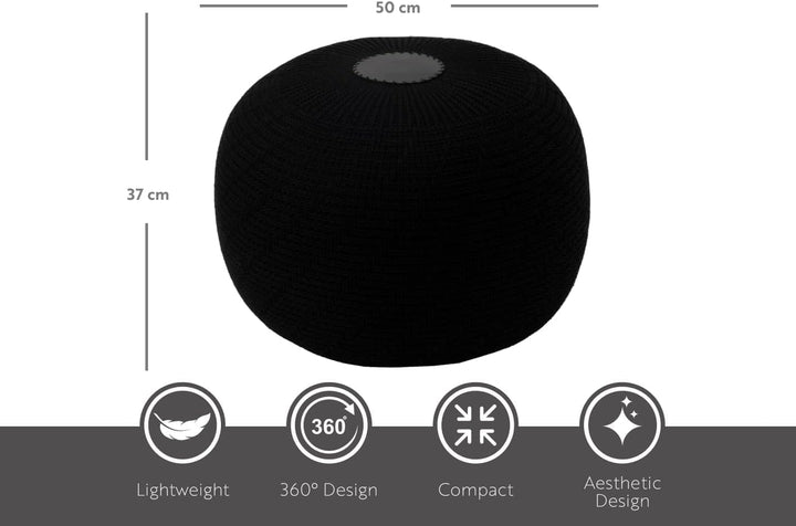 ENGLISH HOME Pouf Hocker, Rund Sitzpouf, Sitzhocker, Sitzpuff, Fusshocker, Strick Puff Hocker für Wo