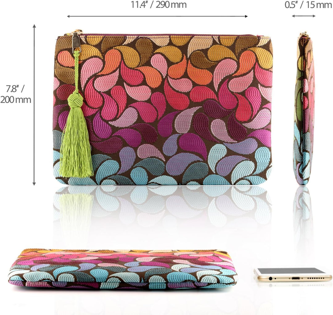 Otto Angelino Designer Frauen Bohemian Mode Clutch Geldbörse Mehrere Fächer Geld Karten Smartphone U