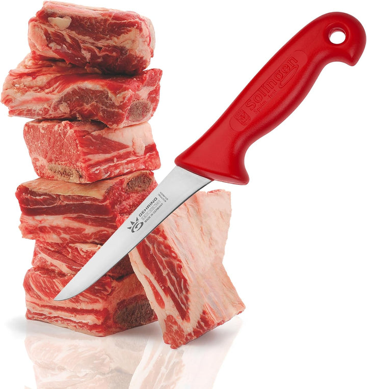 GEHRING Solingen Ausbeinmesser 5“/13 cm I Professionelles Metzgermesser aus rostfreiem Edelstahl I e