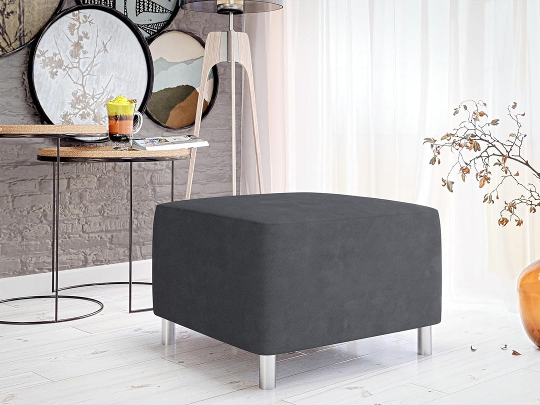 Mirjan24 Moderner Polsterhocker Dover, Sitzhocker Hocker Sitzbank Fussbank Pouf Farbauswahl (Alova 3