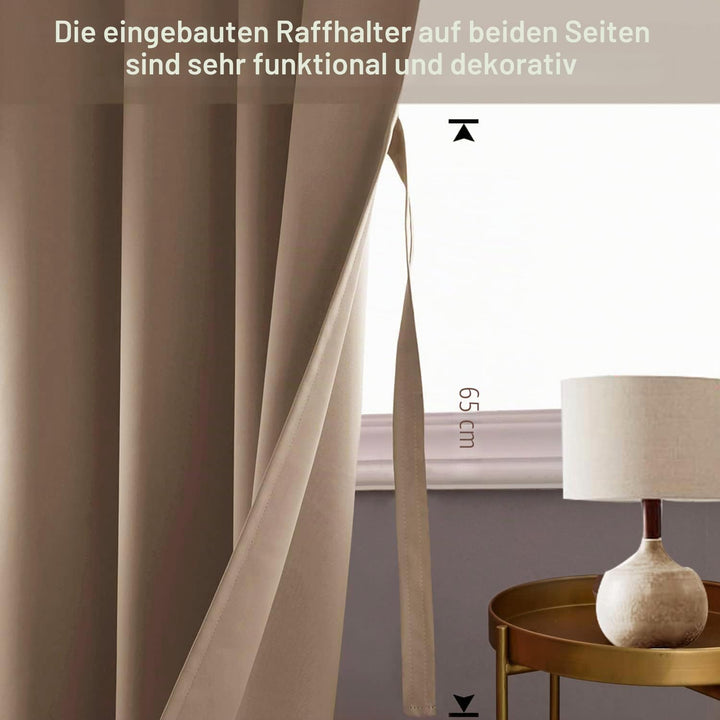 JIUZHEN Blickdicht Vorhänge Gardinen Ösenvorhang für Schlafzimmer Wohnzimmer,Cappuccino Verdunkelung