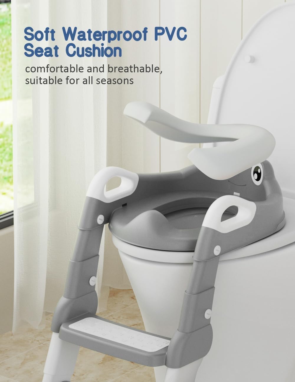 Toilettensitz Kinder mit Treppe,2 IN 1 Toilettensitz Kinder,Toilettentrainer für Kinder,Upgraded Kin