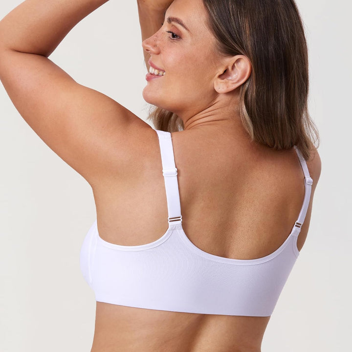 DELIMIRA Damen BH mit Vorderverschluss Bügel Spitzen BHS Grosse Brüste Soft Vollschalen Ungefüttert