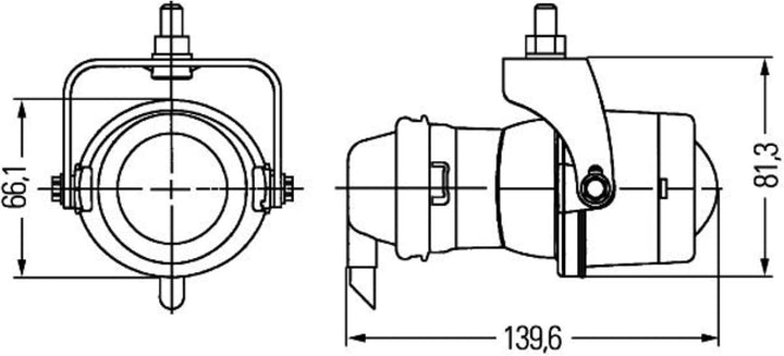 HELLA - DE/Halogen-Nebelscheinwerfer - Micro DE - 12V - rund - Einbau - gemusterte Streuscheibe - re