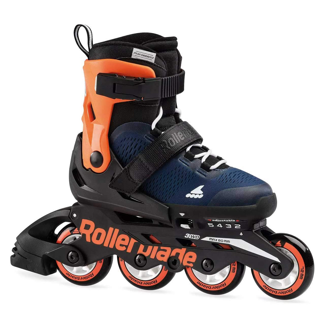 Rollerblade Jungen Microblade Inlineskate 210 Midnight Blue/Warm Orange, 210 Midnight Blue/Warm Oran