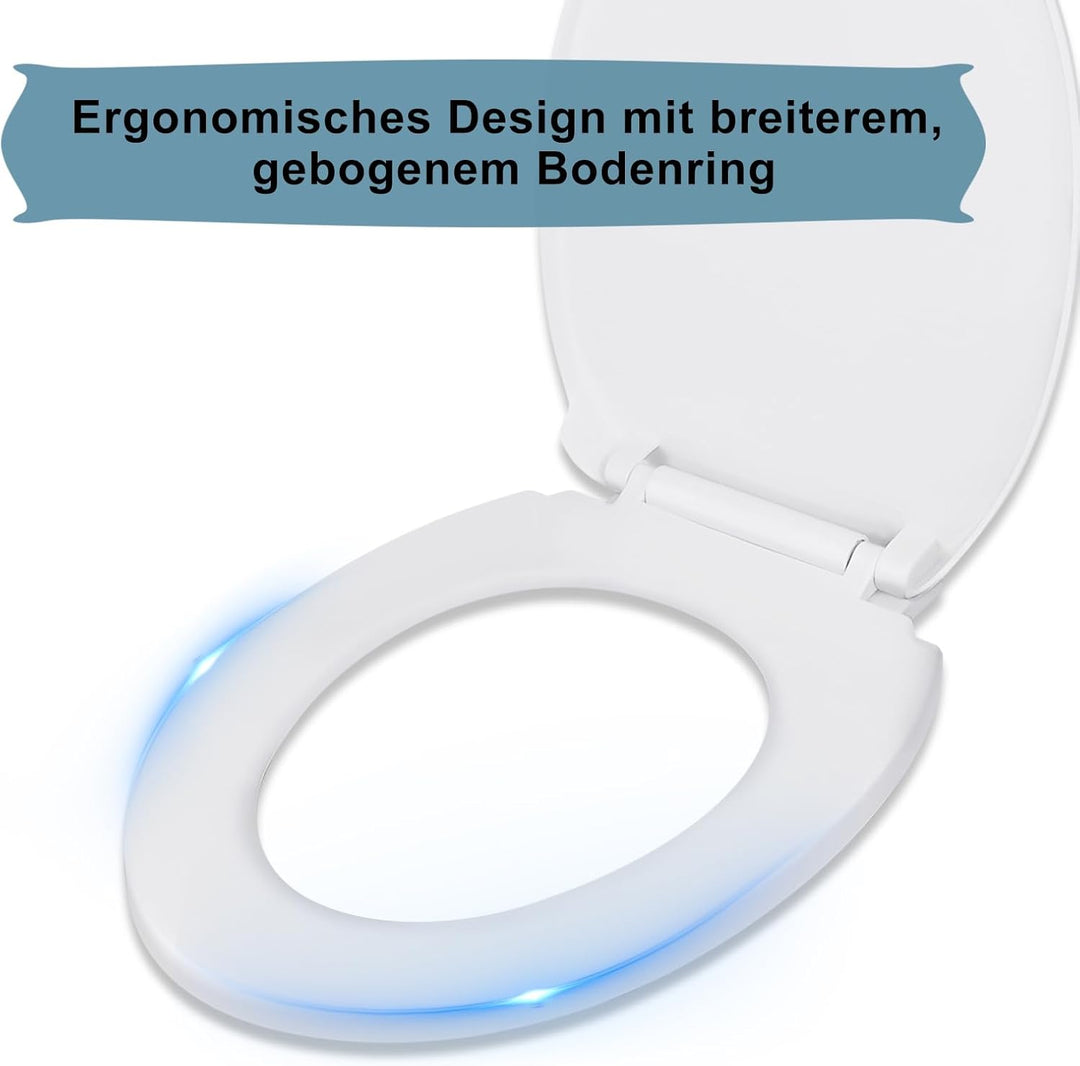 Toilettendeckel,Wc Sitz Mit Absenkautomatik,Quick-Release Funktion,O Form Weisser Universal-Wc-Decke