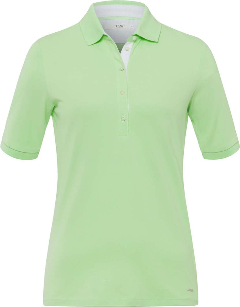 BRAX Damen Style Cleo Finest Pique Stretch Poloshirt, Frozen Apple