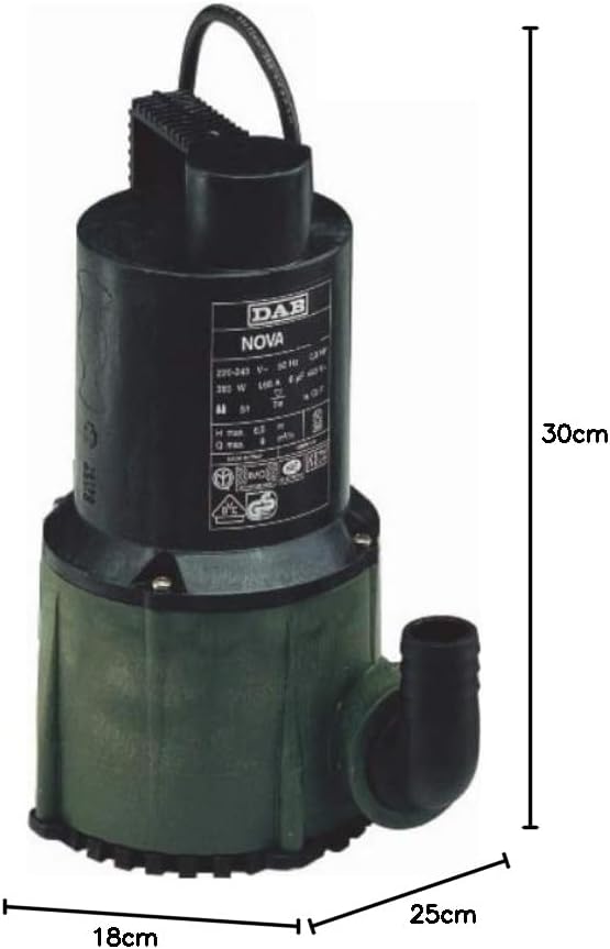 DAB Tauchpumpe Nova 180M-A mit Schwimmer, grün, 30 x 25 x 18 cm, RK200