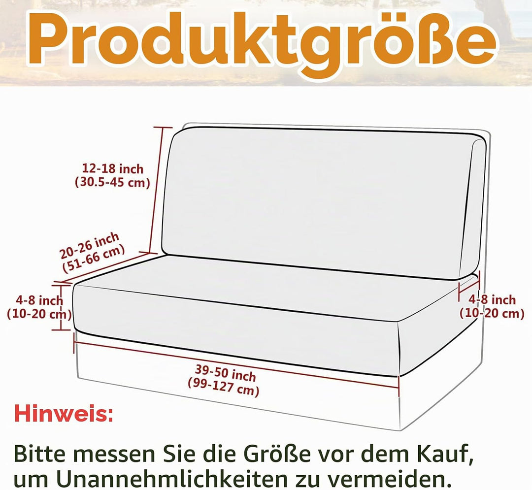 Wohnmobil Sitzbezüge, 2 Stück (1 Set) Stretch Wohnwagen Sofa-Sitzkissenbezug Jacquard RV-Sofabezug C