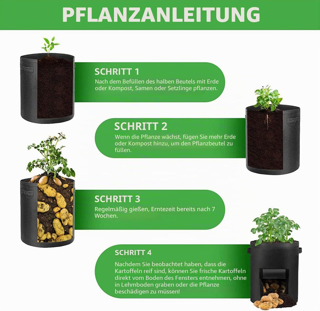 LITLANDSTAR Potato Growing Bag, 5-Pack 5 Gallonen Vegetable Growing Plant Bags mit Sichtfenster und
