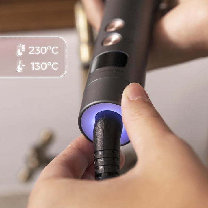 Cecotec Lockenstab Bamba SurfCare 850 Magic Waves Vision. Digitalmotor, Keramikumhüllung des Zylinde