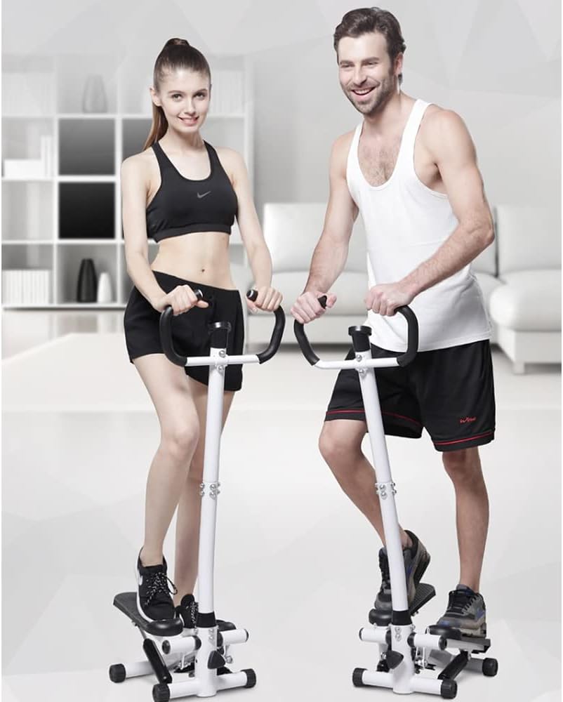 Stepper für Zuhause, Up-Down Swing Stepper mit Power Ropes, Stepper Hometrainer mit LCD Display, Tra