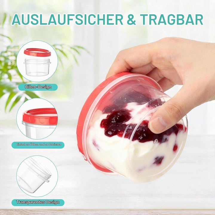 VINATO 18Pcs Frischhaltedosen Mit Deckel, 250ml Kleine Dosen Mit Deckel Plastik, Lebensmittelbehälte