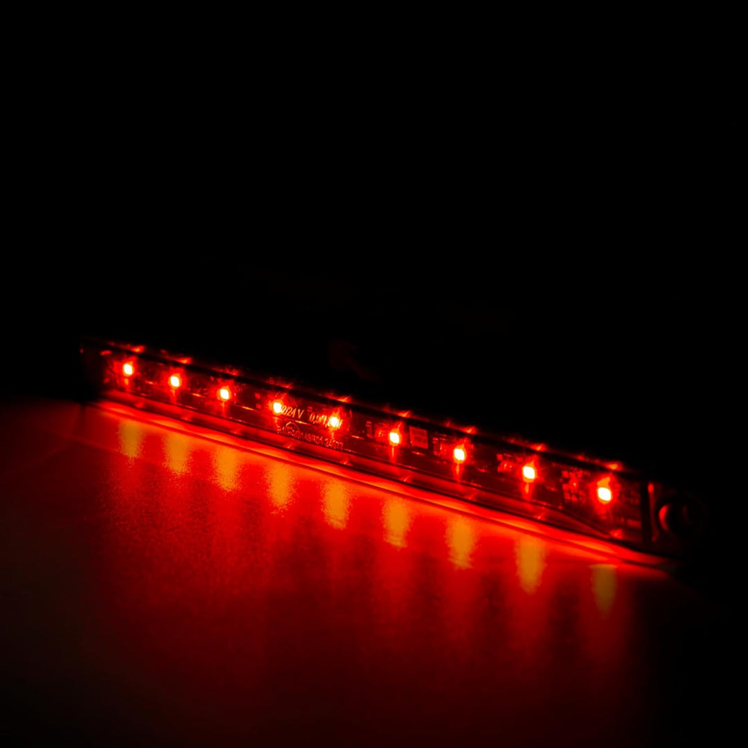 LED-Umrissleuchte LANGE dunkel getönt Graphite rot 9x LED 12/24 V IP68, universelle Montage, Kabel 2
