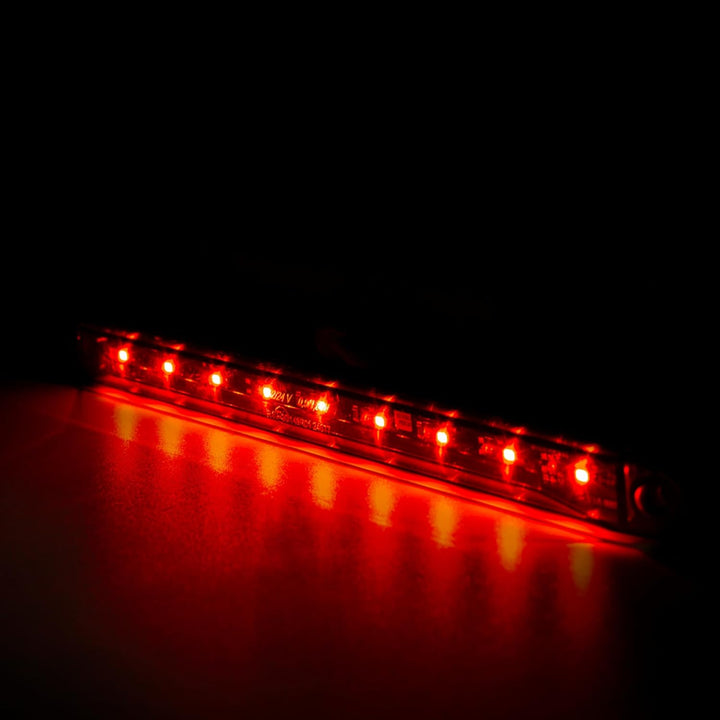 LED-Umrissleuchte LANGE dunkel getönt Graphite rot 9x LED 12/24 V IP68, universelle Montage, Kabel 2