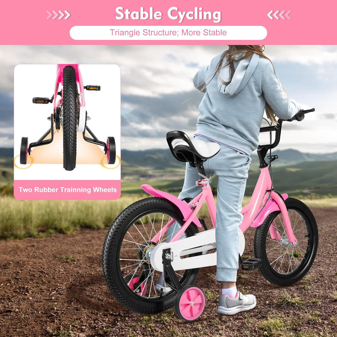 DIFU Kinderfahrrad 16 Zoll Jungen Mädchen Fahrrad ab 4-8 Jahre Kinder Laufrad Jungenfahrrad Mädchenf