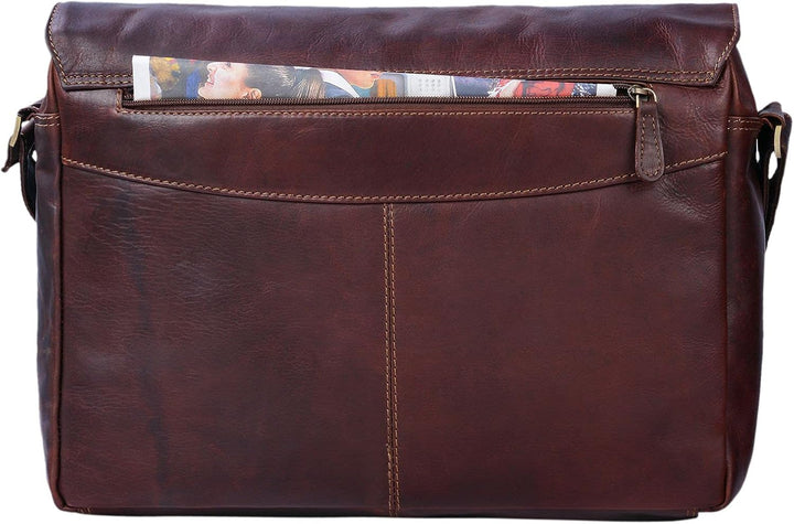 STILORD 'Marvin' Ledertasche Umhängetasche Modernes Vintage Design 15.6 Zoll Laptoptasche grosse Uni