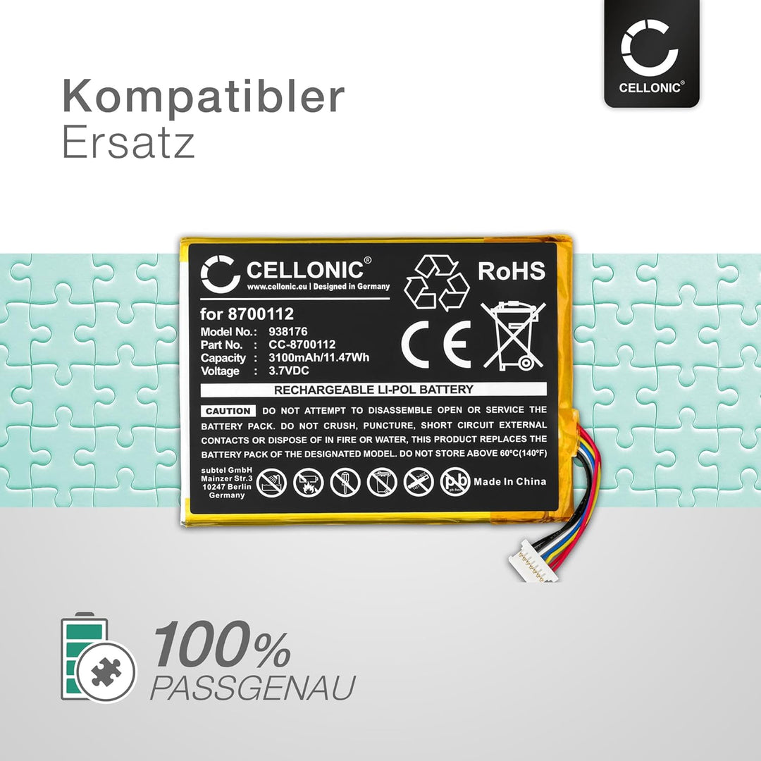 CELLONIC 1x Akku für Lautsprecher Kompatibel mit Bang & Olufsen BeoSound Moment, 8700112 - (3100mAh,