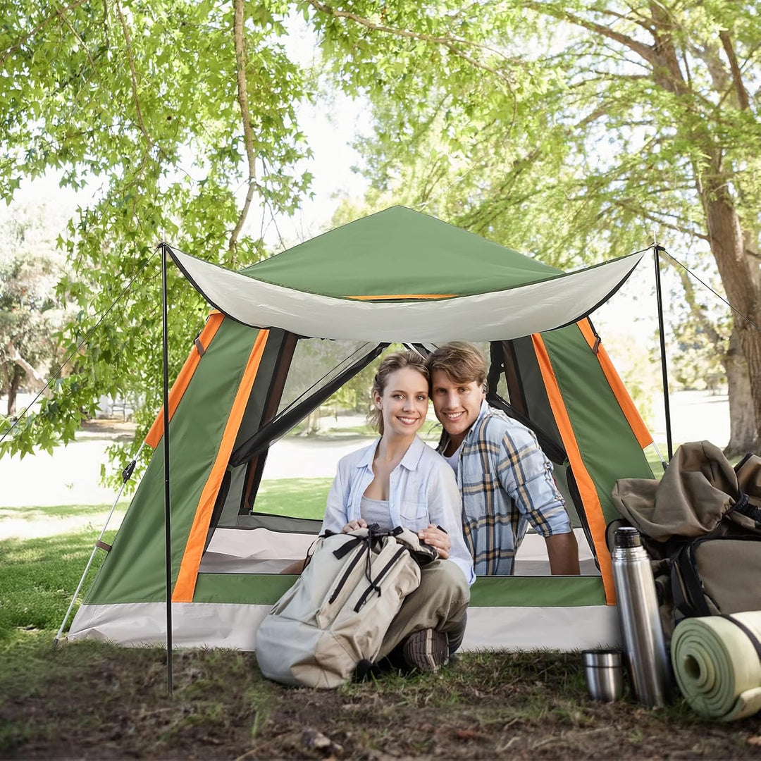 HAUSPROFI Camping Zelt 2-3 Personen Pop Up Zelt Automatisches Wurfzelt, Wasserdicht Winddicht mit Vo