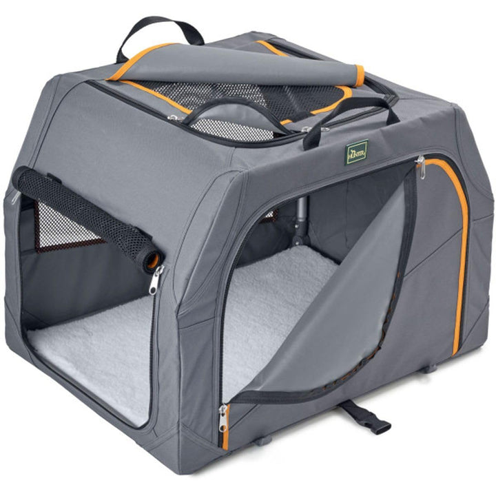 HUNTER faltbare Hundebox mit Aluminium-Gestell, Farbe: anthrazit/orange, faltbar & leicht, Alu-Geste