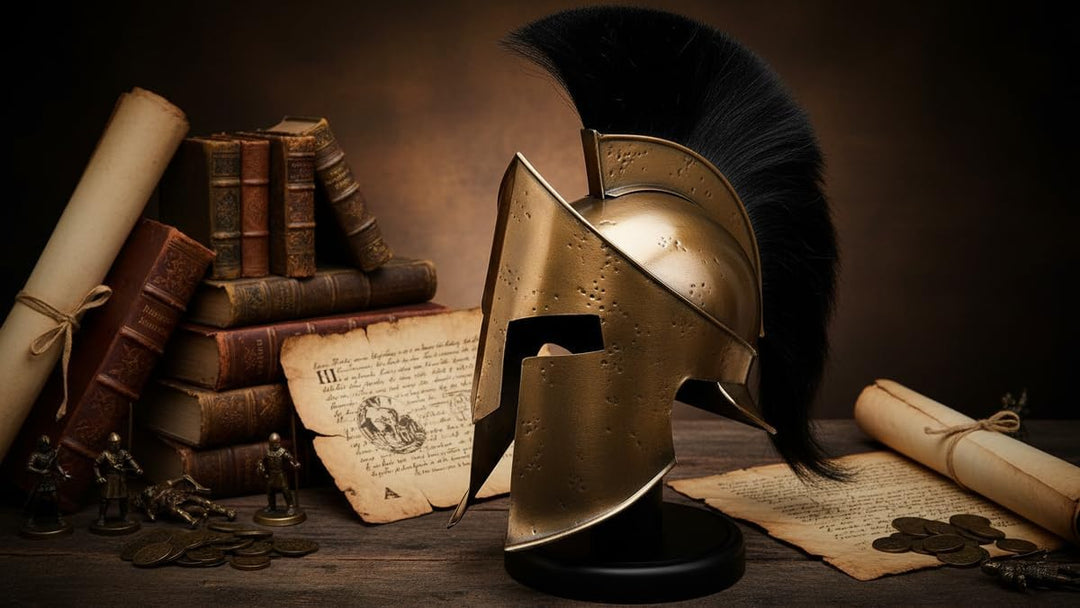 Mittelalter Rüstung King Leonidas Griechischer Spartan 300 Römischer Halloween Helm mit schwarzem Ho
