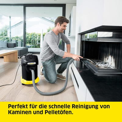 Kärcher AD 4 Premium Aschesauger und Trockensauger ideal für die Reinigung von Kaminen, Pelletöfen u