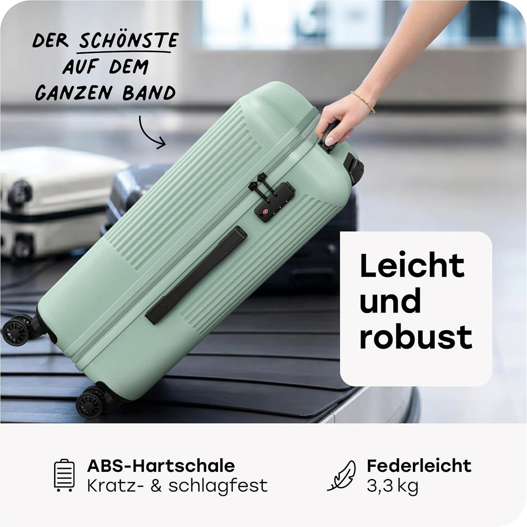 travelite 4-Rad Hartschalenkoffer mittelgross 65 Liter, Gepäck Serie BALI: ABS Hartschalen Trolley m