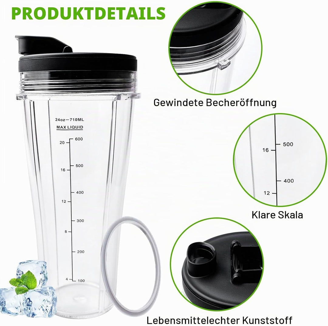 Mixer Ersatzteile Für Ninja, 2 Stück Becher Ersatzteile Für Ninja, Ersatzteile Für Mixer Ss100, Ss10