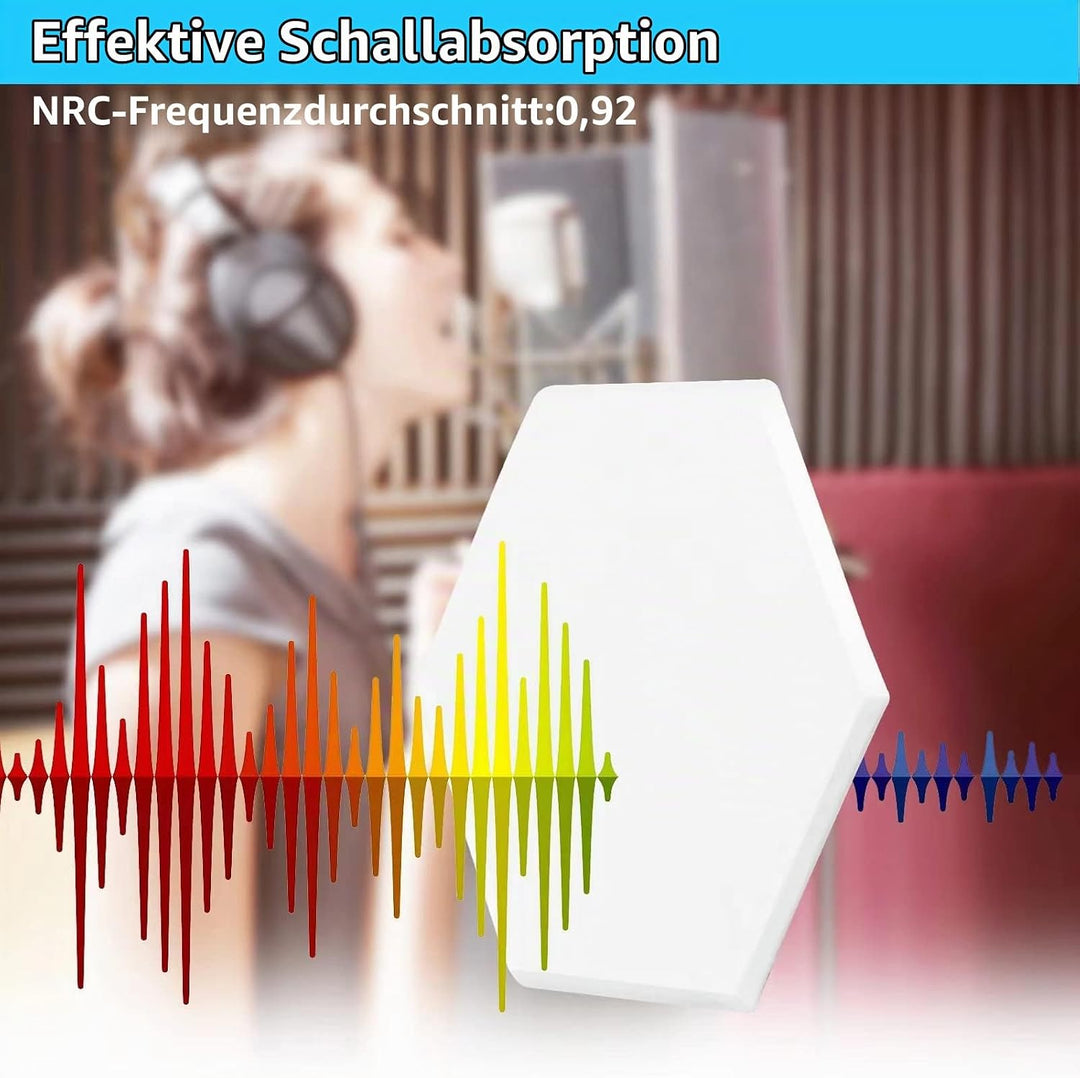 Rdutuok 12 Stück Akustik Panel,30x26x1cm Hexagon Akustik Absorber Schallschutzplatten Akustikpaneele