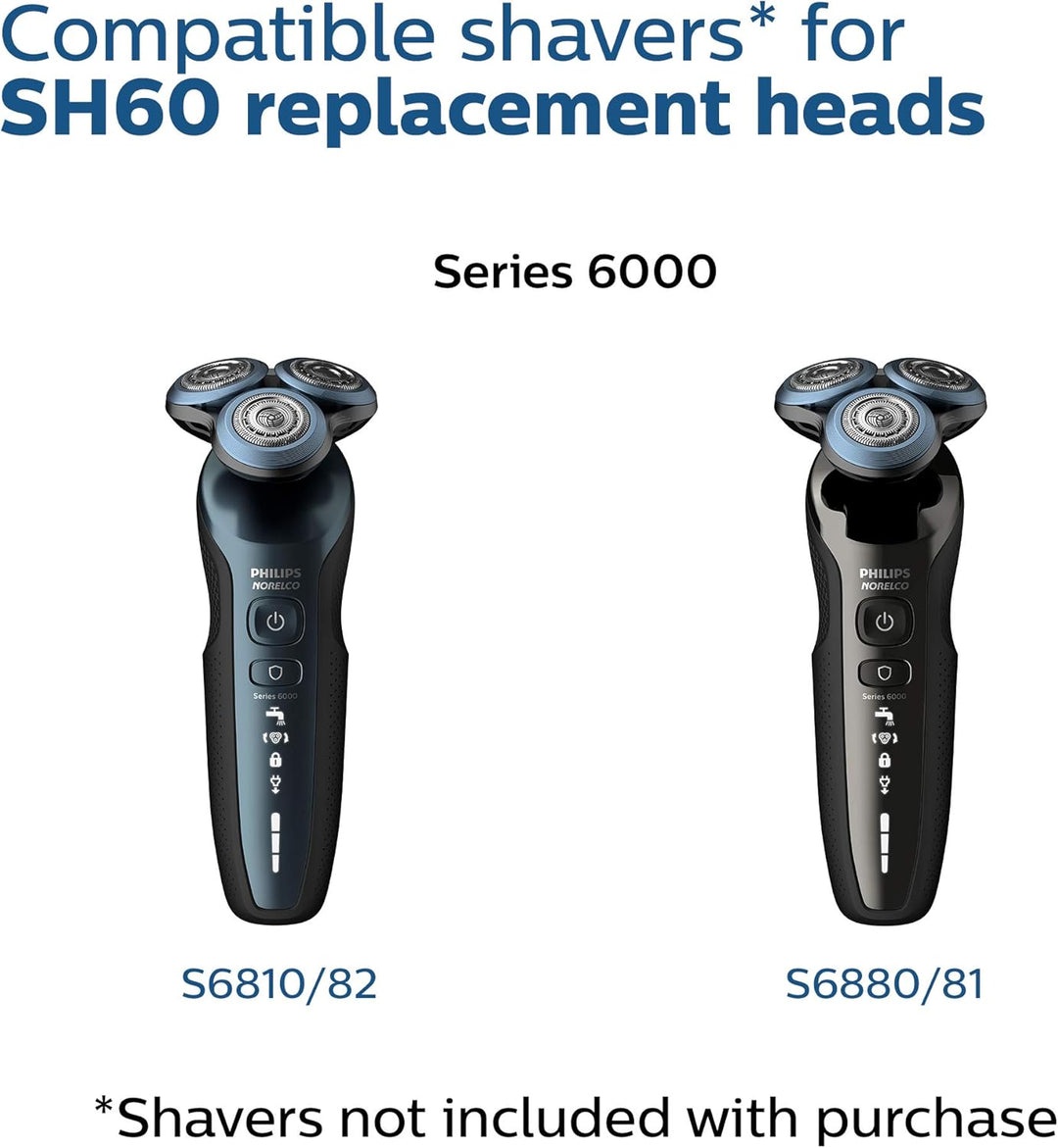 Philips Norelco Original SH60/72 Scherköpfe, kompatibel mit Norelco Rasierer Serie 6000