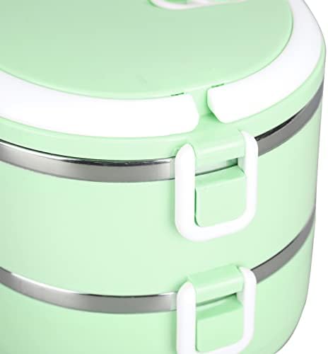Haofy Thermische Edelstahl -Lunchbox Stapelbare Isolierte Runde Lebensmittelbehälter für Home Office