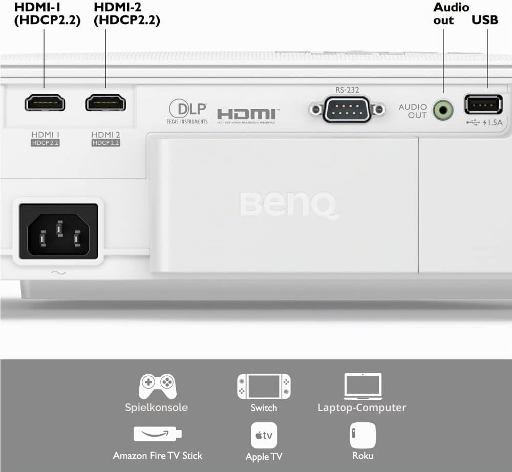 BenQ W1800 Heimkino-Beamer - 4K UHD. 2.000 ANSI Lumen. HDR