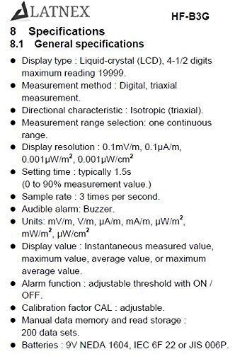 LATNEX HF-B3G Triple Axis HF RF Power Meter Analysegerät und Detektor Messen EMF cell phones-smart m