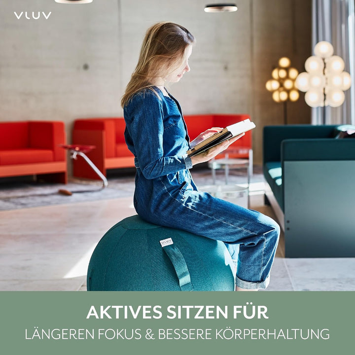VLUV LEIV Stoff-Sitzball 60cm - 65cm Dark Petrol, 60cm - 65cm Dark Petrol