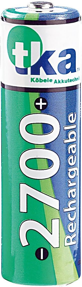 tka Köbele Akkutechnik AA Batterien: 20er-Set NiMH-Akkus Typ AA/Mignon, 2.700 mAh, mit Aufbewahrungs