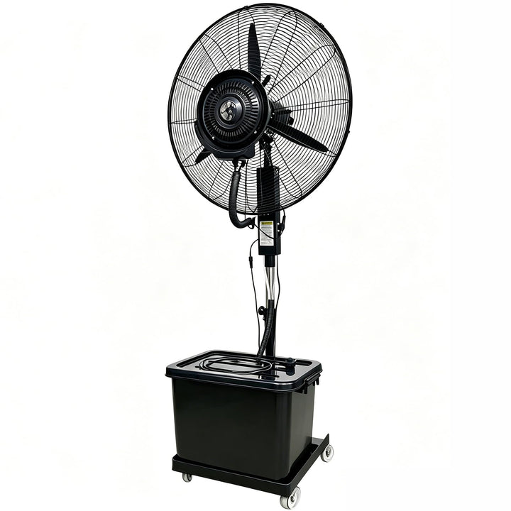 Ventilator für innen und aussen mit Sprühsystem, Nebelventilator Industrie mit 42L Wassertank, 3 Ges