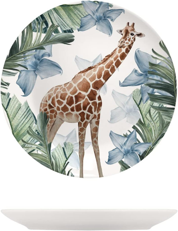 H&h set 6 piatti frutta exotic in new bone china avorio decorato cm 21