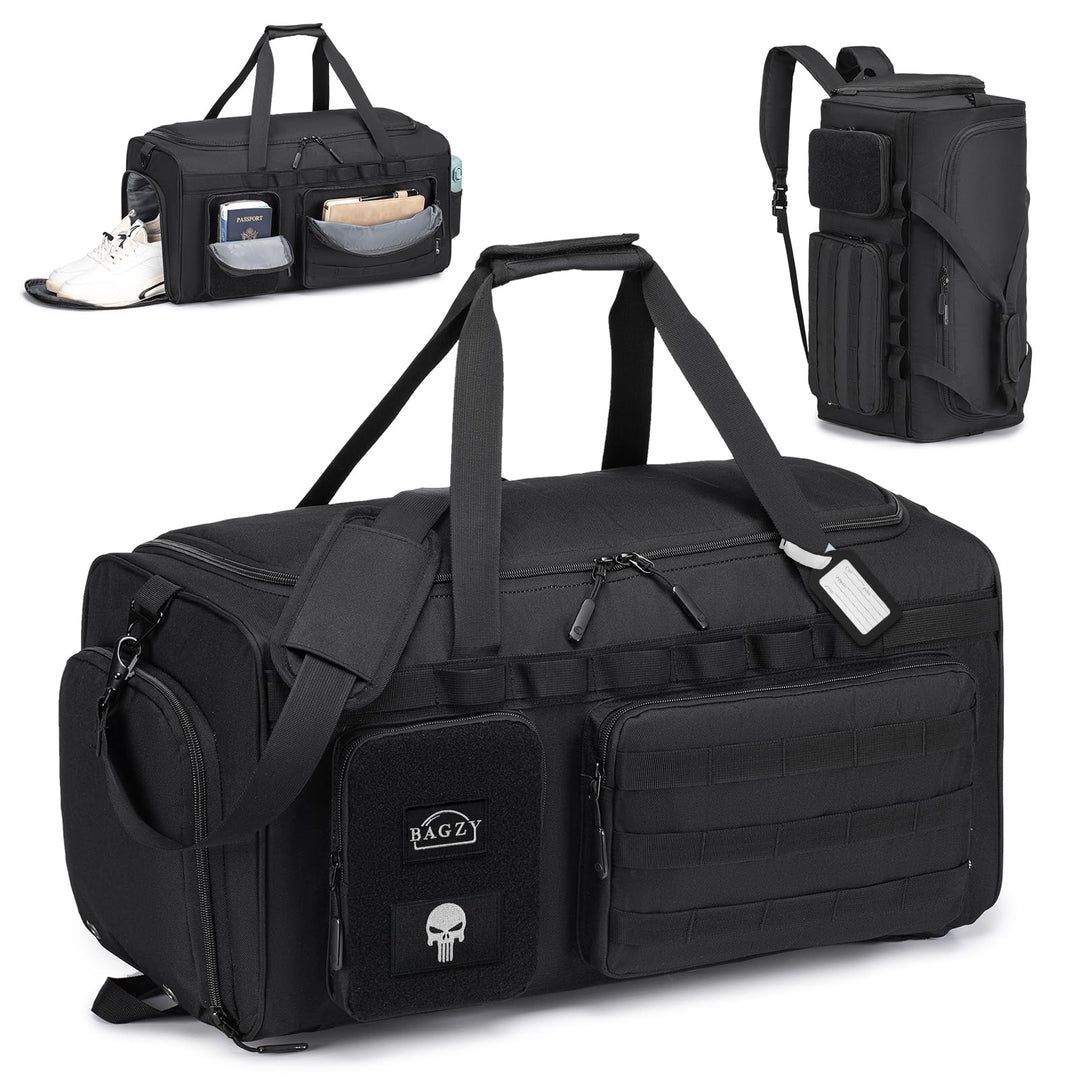 BAGZY Arbeitstasche Herren 55L Taktische Reisetasche Sporttasche mit Rucksackfunktion Einsatztasche